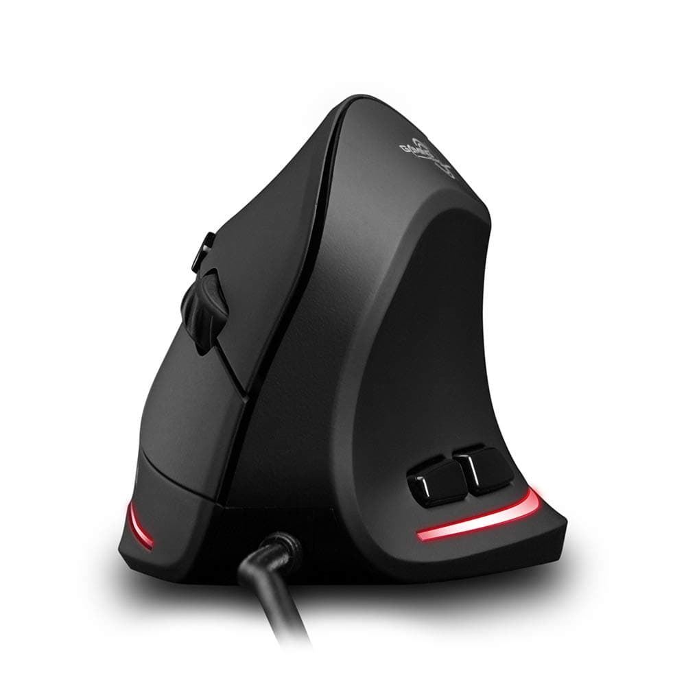 Vertical Mouse Wired,Veeki Ergonomic Wired Vertical Mouse Right Hand,USB Gaming Mouse with Max 3200 DPI Great for PC Notebook Macbook and Prevention Against Mouse Arm (Black)