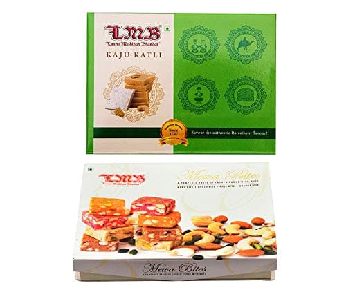 Laxmi Misthan Bhandar Assorted Bite Box (12Pc)& Kaju Katli; 400 gm Pack
