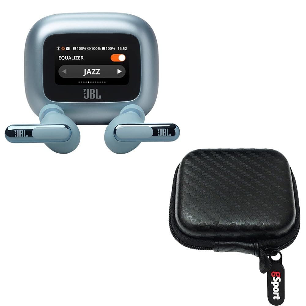 Live Beam 3 True Wireless Noise Cancelling Earbud Bundle with gSport Case (Blue)