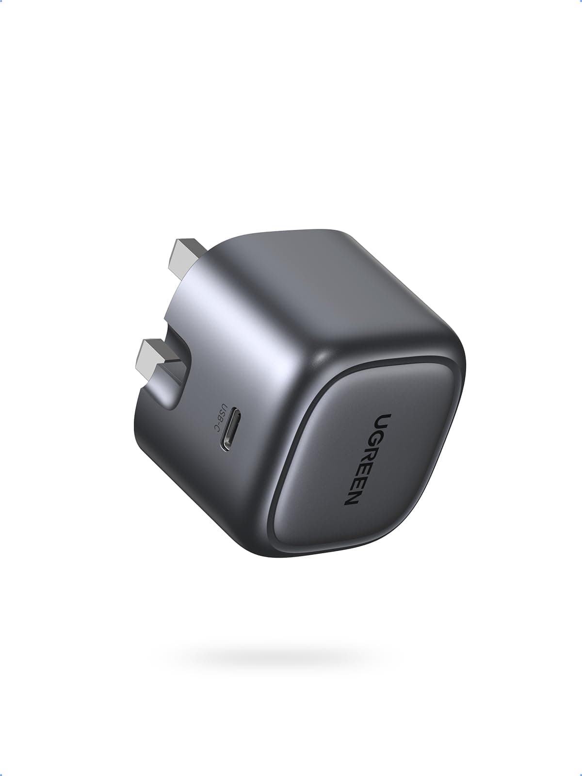 UGREEN USB C Charger Nexode 30W USB C Plug PD 3.0 Fast Charging Foldable GaN Charger Compatible with iPhone 17/16/15/14/13/12 Series, iPad Air/Mini, Galaxy S25/S24, Pixel 9/8/7, Silver Grey