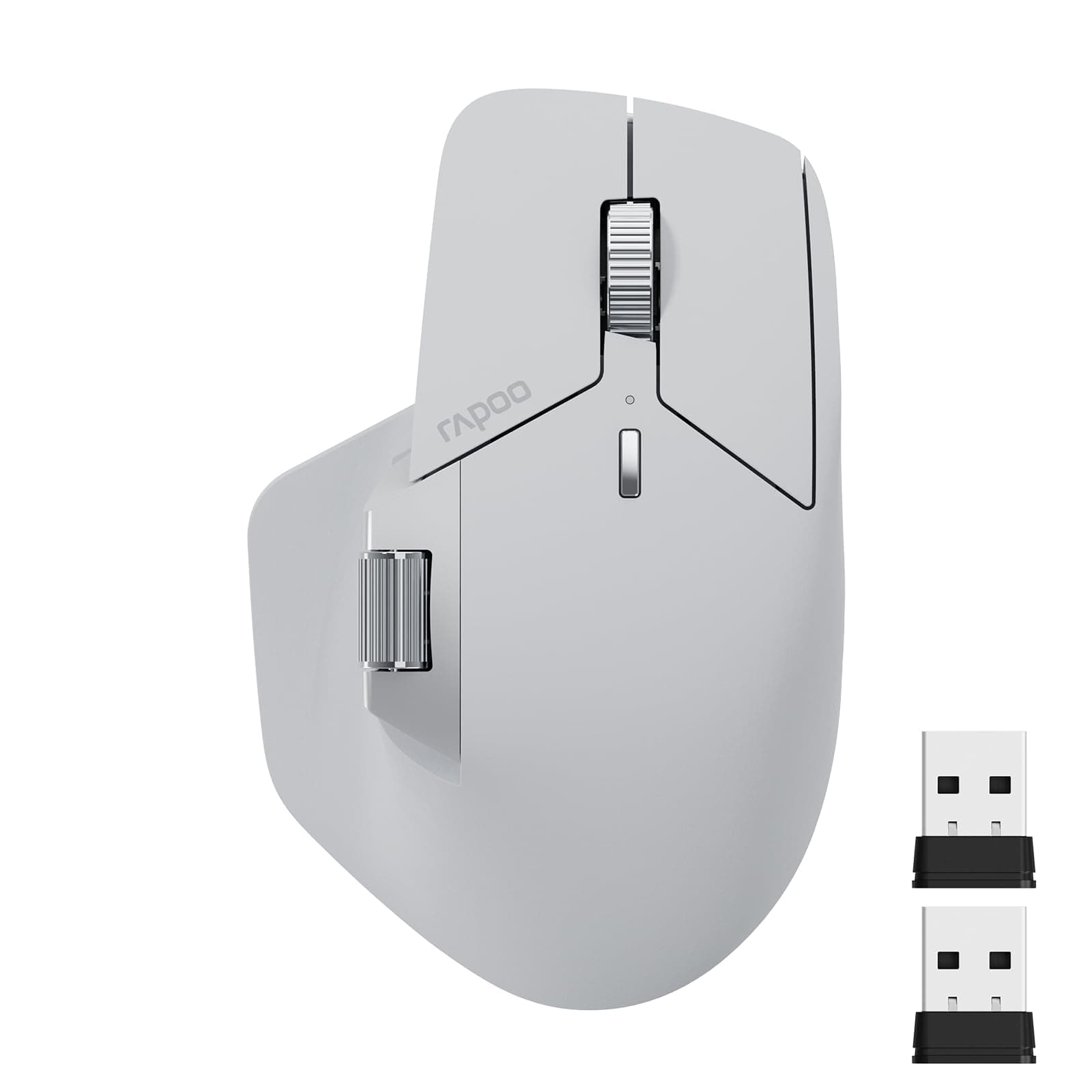 - Rapoo MT760 Multi-Device Wireless Mouse, Bluetooth 5.0 and 2.4G Multi-Mode Connection, Up to 4 Devices, 11 Programmable Buttons, 4K DPI, 90 Days Battery Life, PC, Light Grey