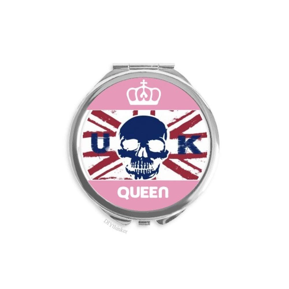 Human Skeleton UK Union Jack Flag Mini Double-sided Portable Makeup Mirror Queen