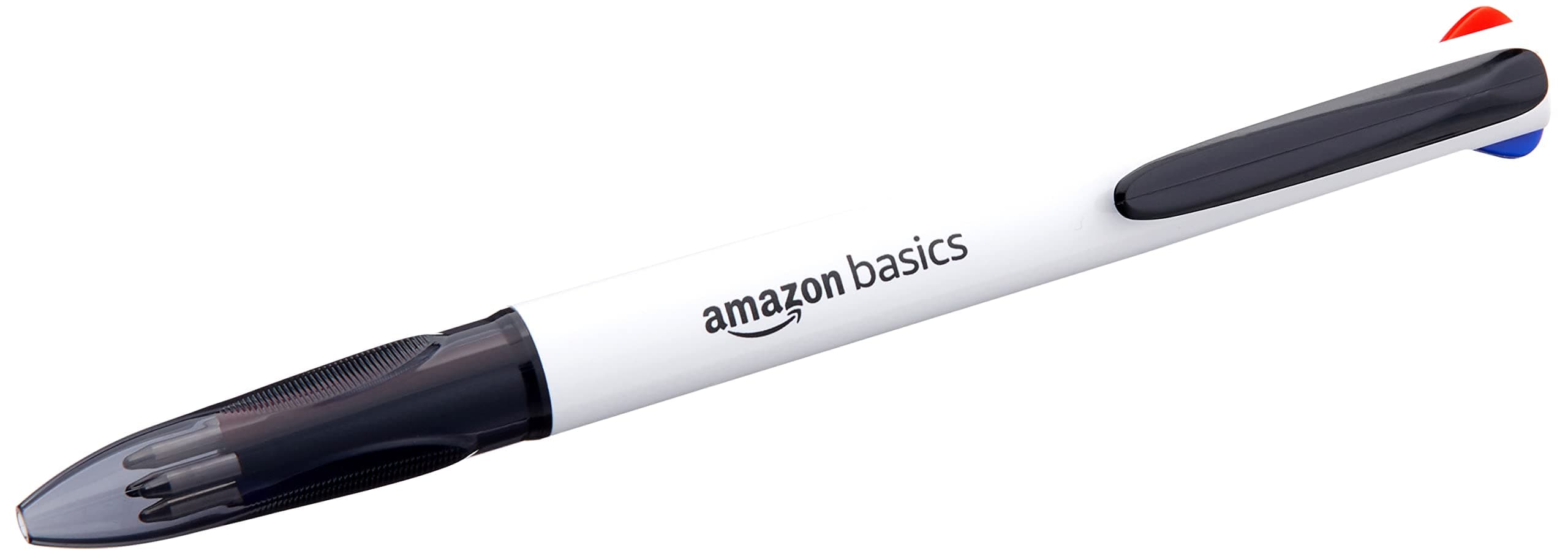 Amazon Basics 4 Color Retractable Ballpoint Pen, Medium Point 1.0 mm, 6 pack, Multicolor