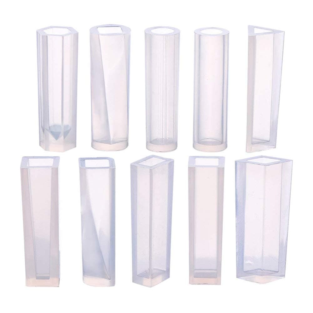 Multi Shaped Gengon Prism Resin Casting Molds Large Clear DIY Silicone Molds for Epoxy Resin DIY Craft Making Accessories-10Pcs