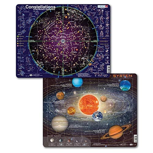 Larsen Puzzles Outer Space Children's Jigsaw Puzzle Set - Pack of 2 Frame & Tray Style Puzzles