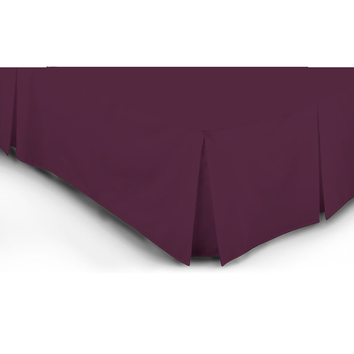 |JaaZ Textile|__PLATFORM BASE VALANCE SHEETS__PLUM COLOR__Percale Quality Poly Cotton Pleated (Single)