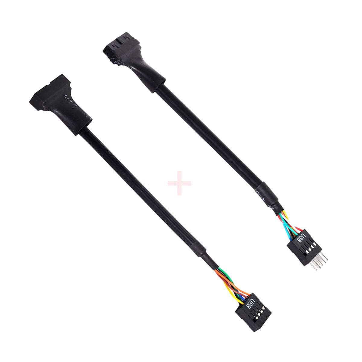 cablecc 2pcs USB 2.0 9Pin to USB 3.0 20pin Housing Header Female Cable Reversible for Motherboard