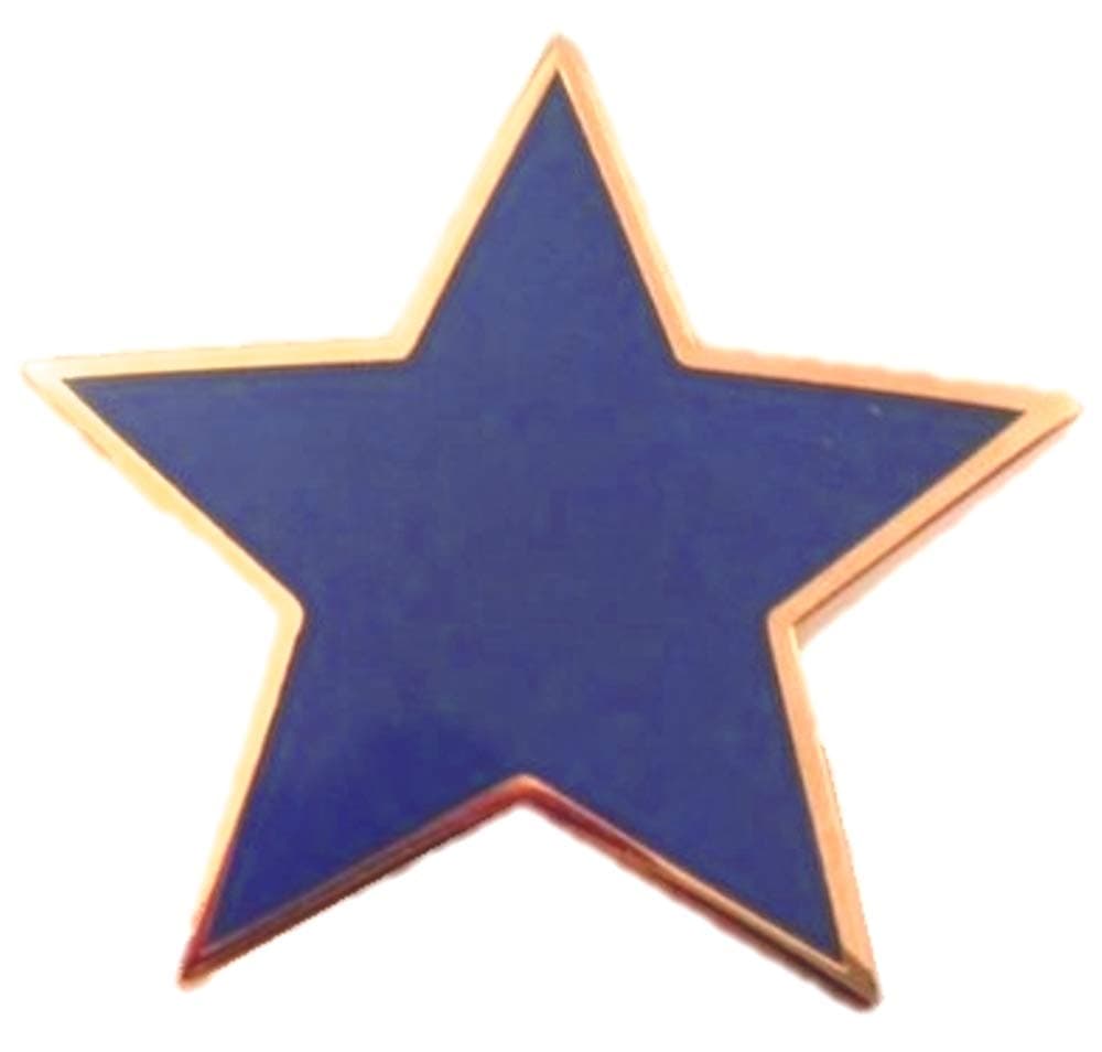 Plain Blue Star pin Badge