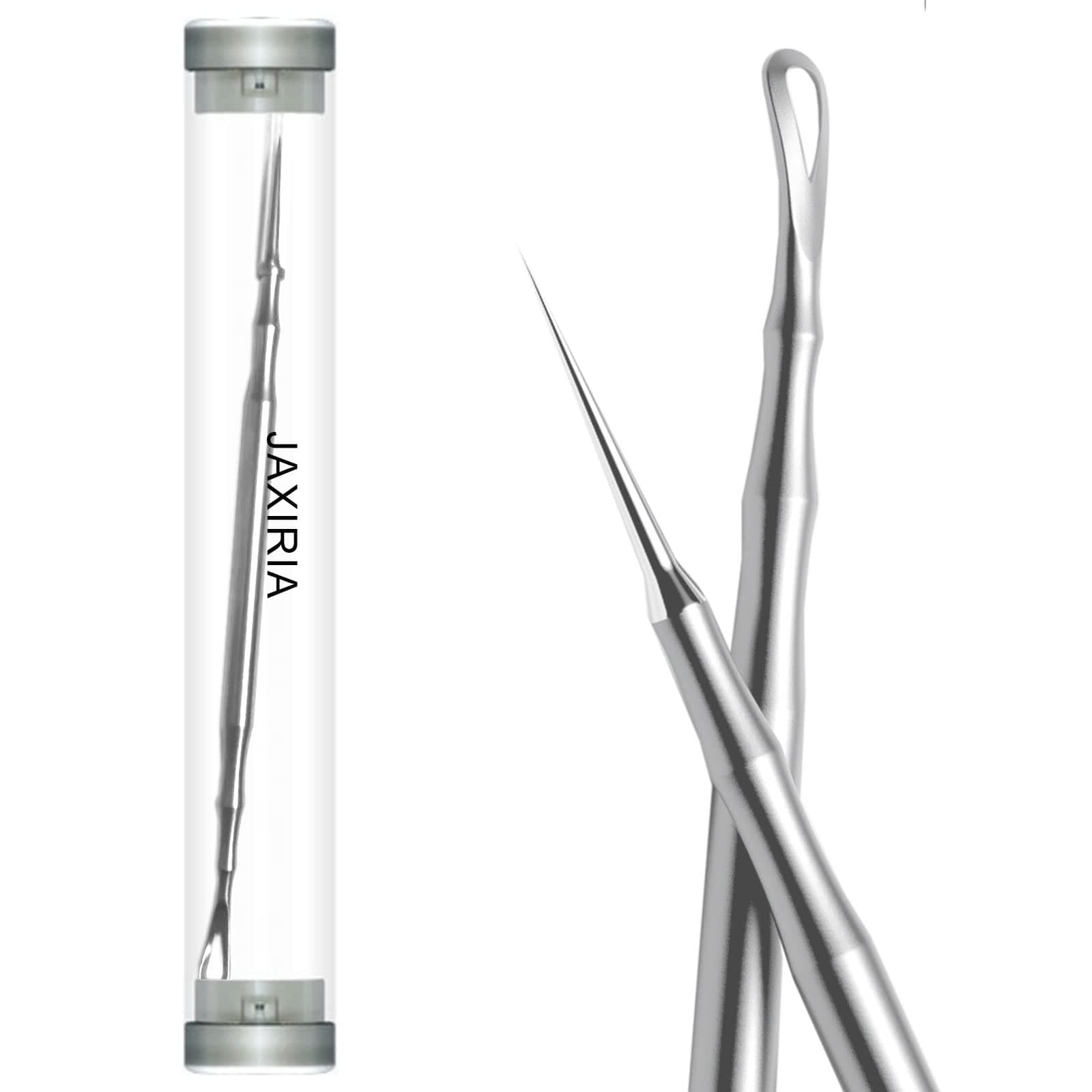Pointed Blackhead Removal , 2-in-1 Acne Extractor Tool - Durable Stainless Steel Whitehead Remover for Face/Nose