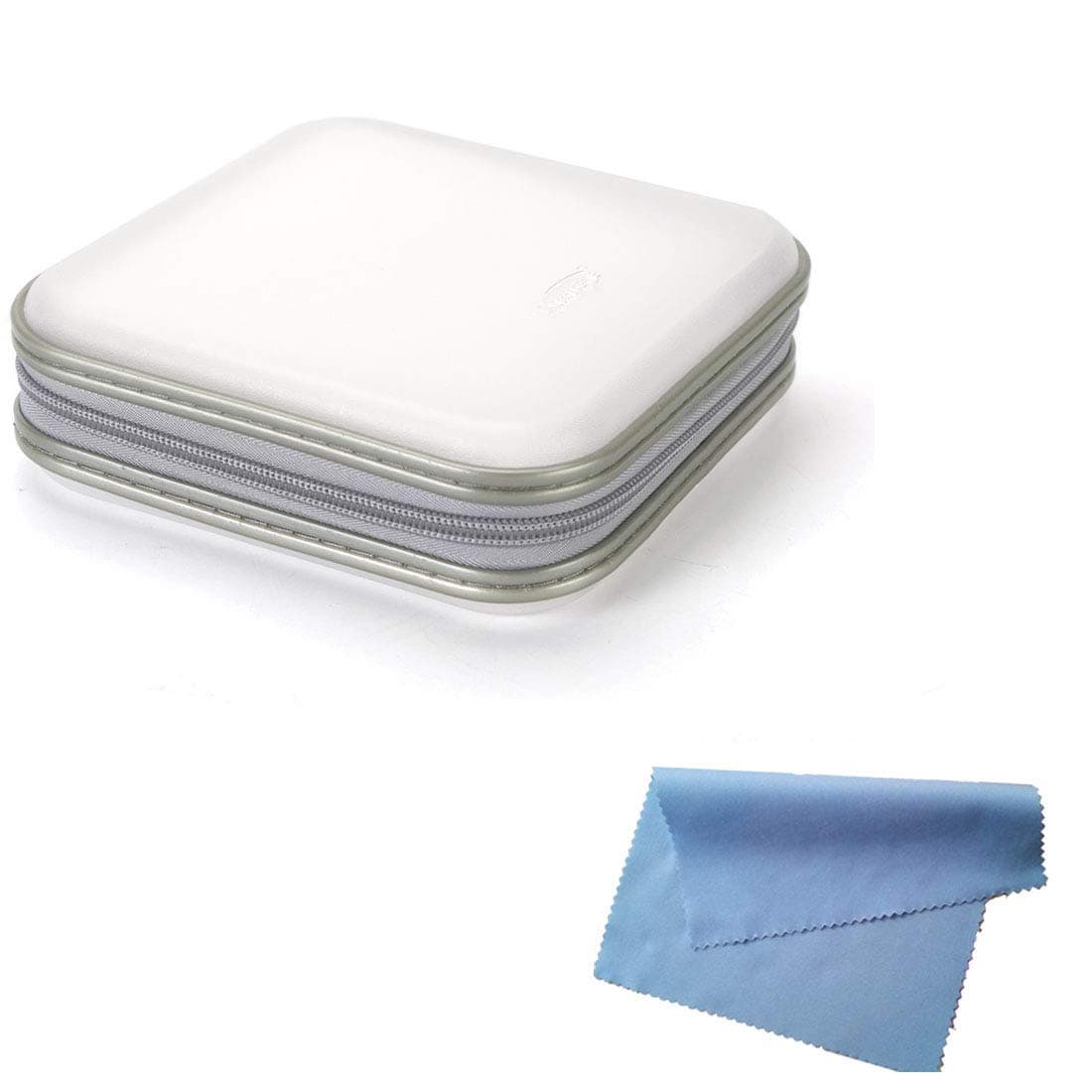 Q4 Hard CD DVD Storage Holder Case for 40 Discs. Durable Travel Organiser. (White)