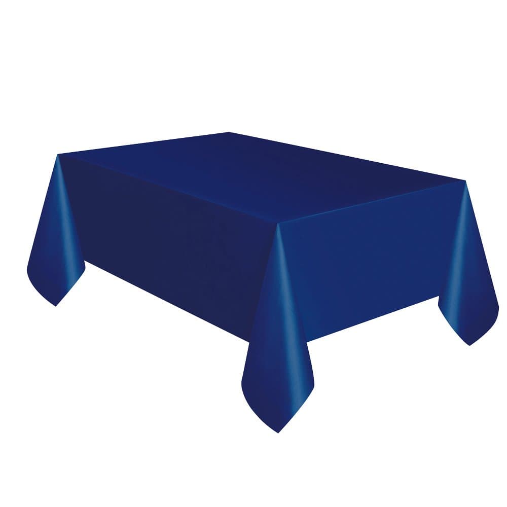 True Navy Blue Solid Rectangular Plastic Table Cover (54" x 108") 1 Count - Elegant Design & Premium Quality, Ideal For Parties, Events & Everyday Use