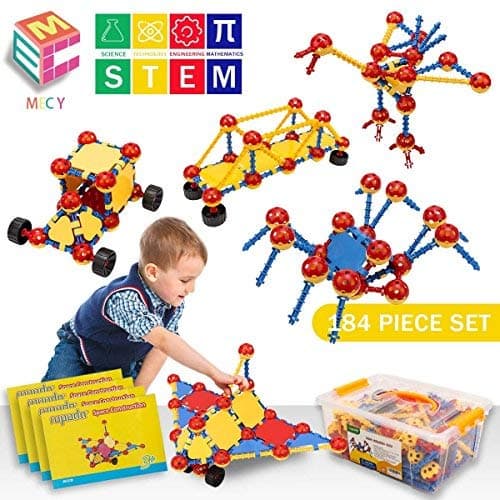 STEM Learning Toys | Creative Construction Engineering | Original 184 Piece Educational Building Blocks Set for Boys and Girls Ages 5 6 7 8 9 10 Year Old | Creative Game Kit | Best Toy Gift for Kids