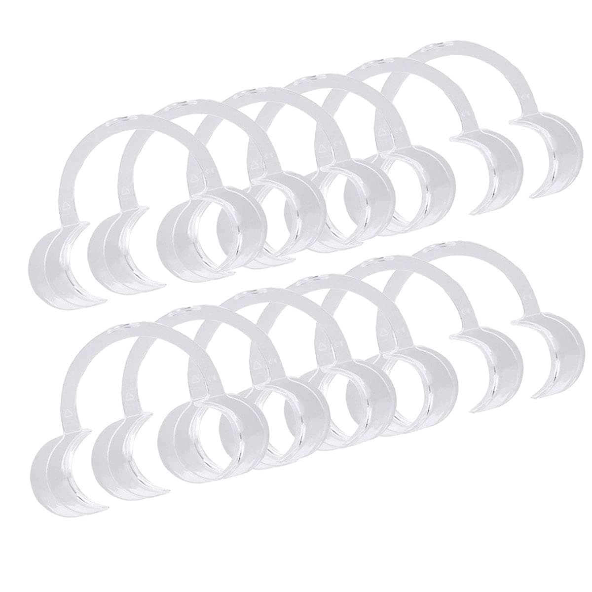 10 Pieces (Size M) C-Shape Cheek Retractor, Disposable Mouth Opener for Dental Teeth Whitening Mouth Guard or Speak Out Game (M, White)