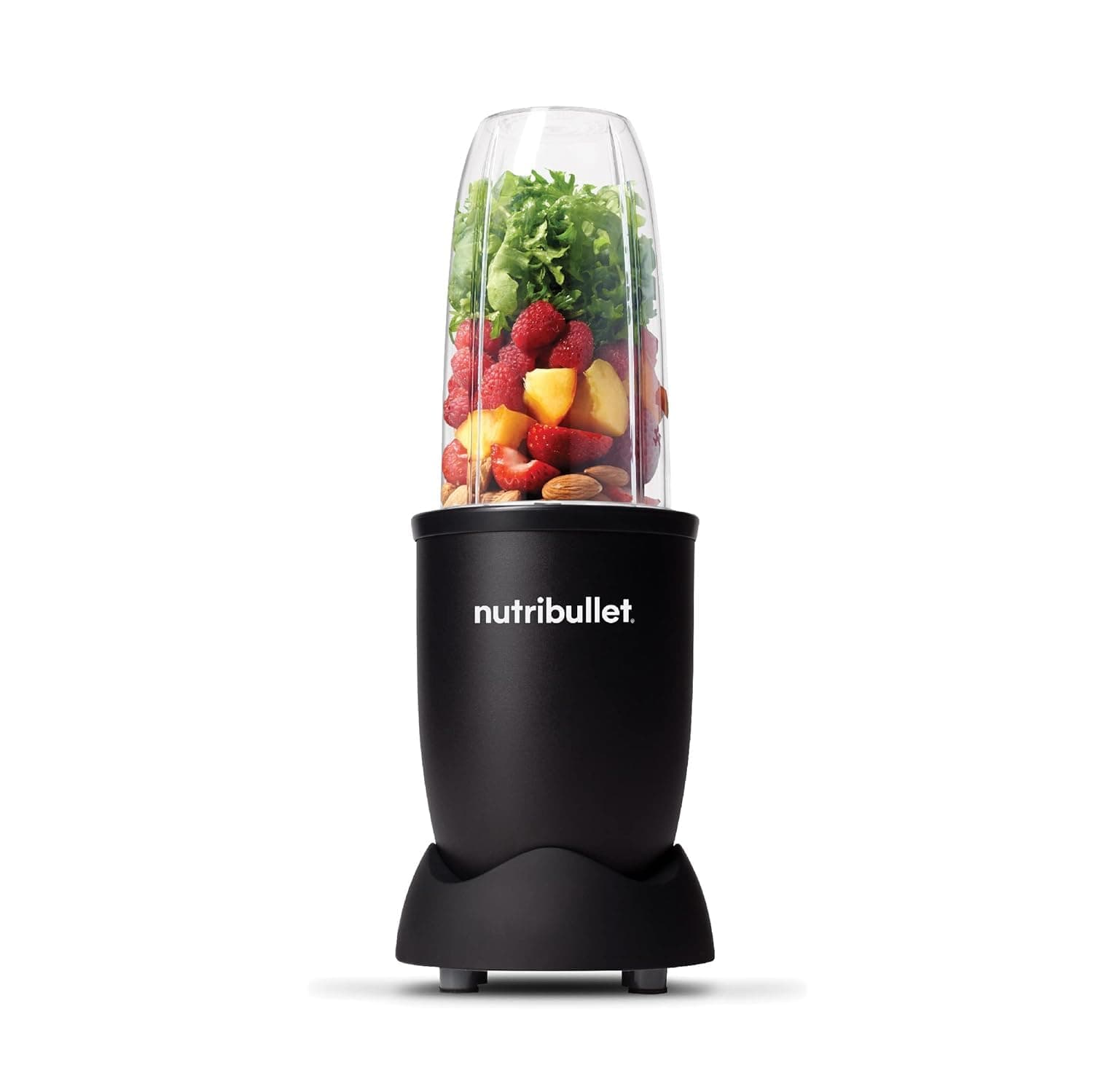 NutriBullet 900 Watts, 9 Piece Set, Multi-Function High Speed Blender, Mixer System with Nutrient Extractor, Smoothie Maker, All Black , NB-201 , "1 year Warranty"