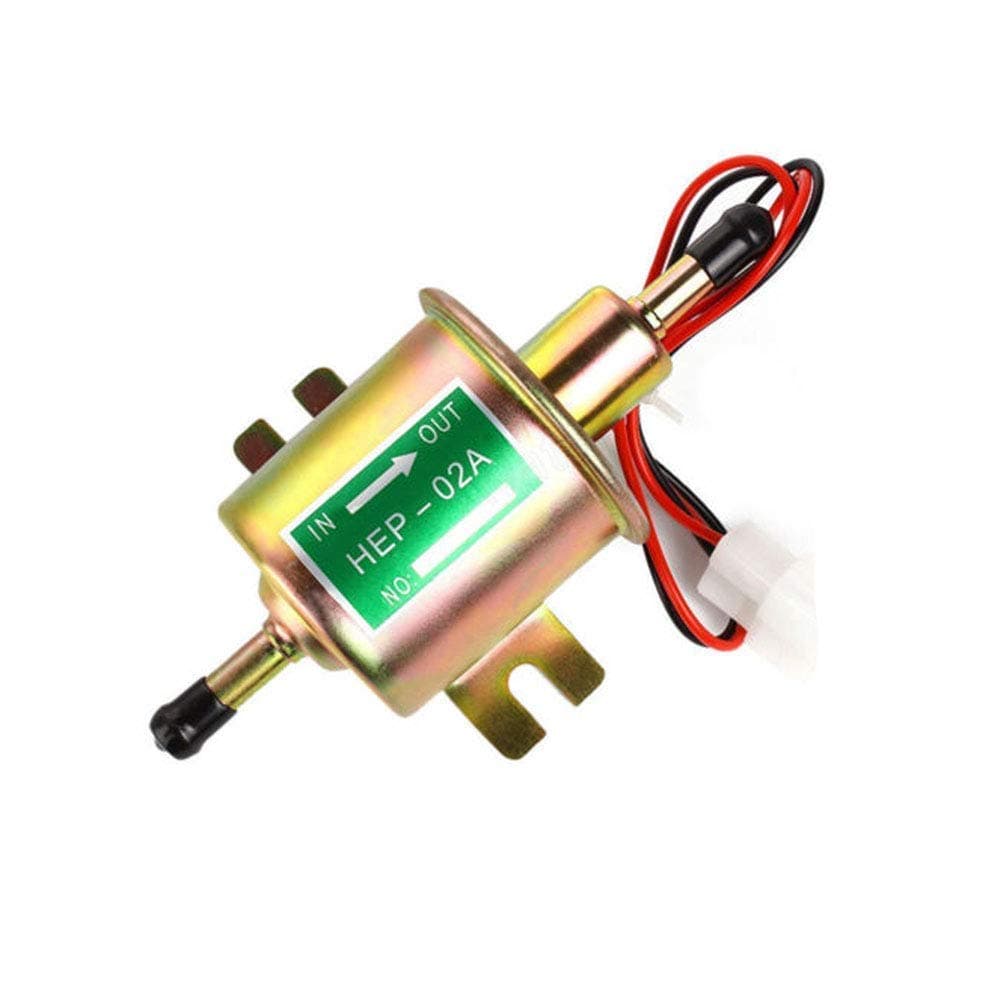 Electric Fuel Pump Inline Fuel Transfer Pump 12v Universal Low Pressure Gas Diesel Fuel Pump for Carburetor 2.5-4psi HEP-02A