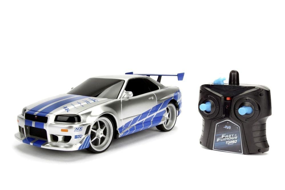 Jada Toys Full Function Remote Control Fast and Furious 1:24 Scale 2002 Nissan Skyline GT-R 2.4Ghz with Turbo Button for Kids Boys Girls Age 6 Years +