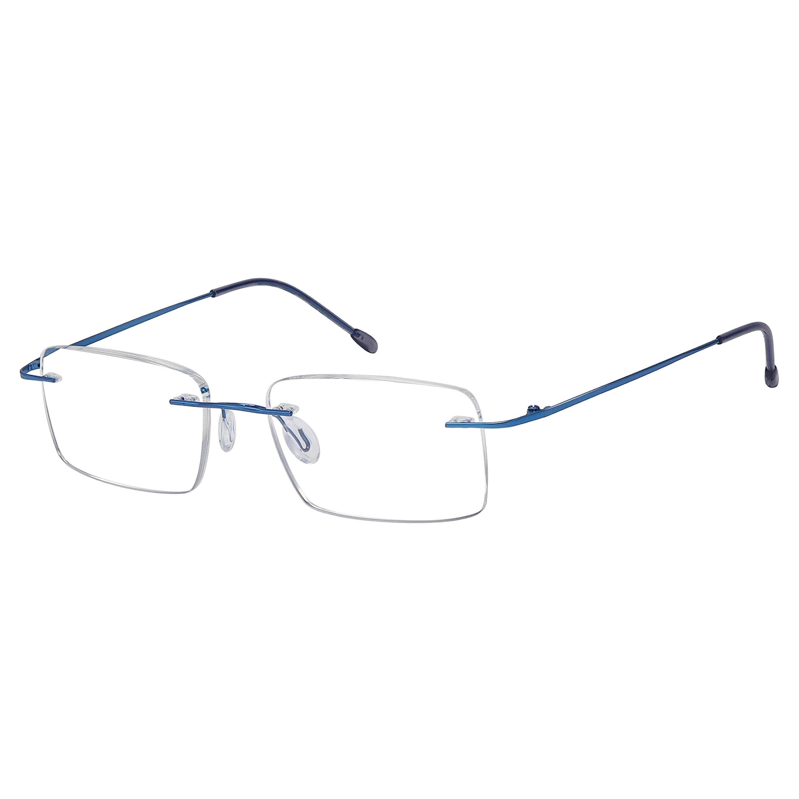 Eyekepper Frameless Reading Glasses for Men Reading - Rectangle Rimless Reader Eyeglasses Blue +2.00