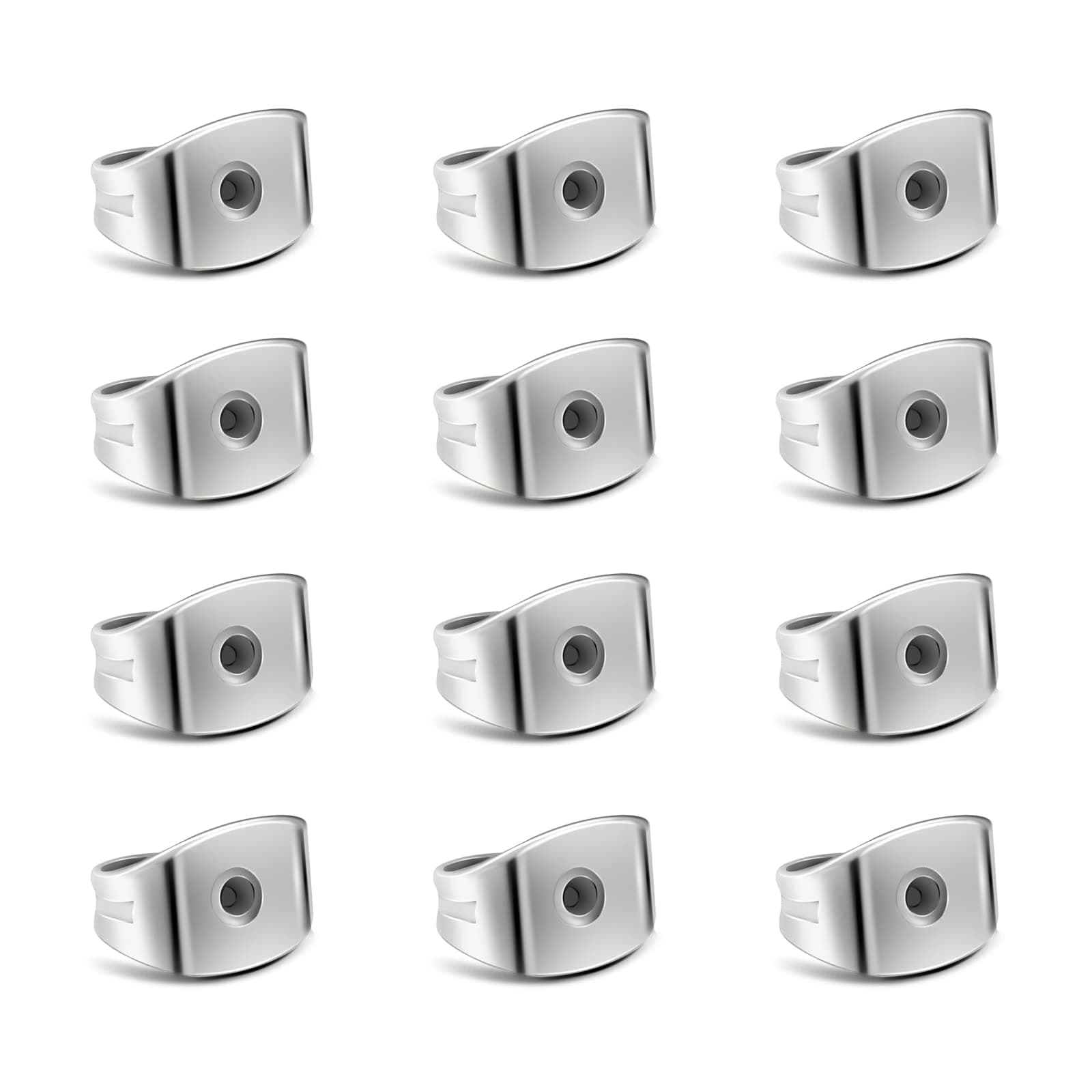 12pcs Pure Titanium Earring Backs Replacements Suit for 0.7-0.8mm Posts, Hypoallergenic Earring Backs for Studs for Women Girls Men Sensitive Ears, Secure Ear Locking for Stud Earrings Nut for Posts