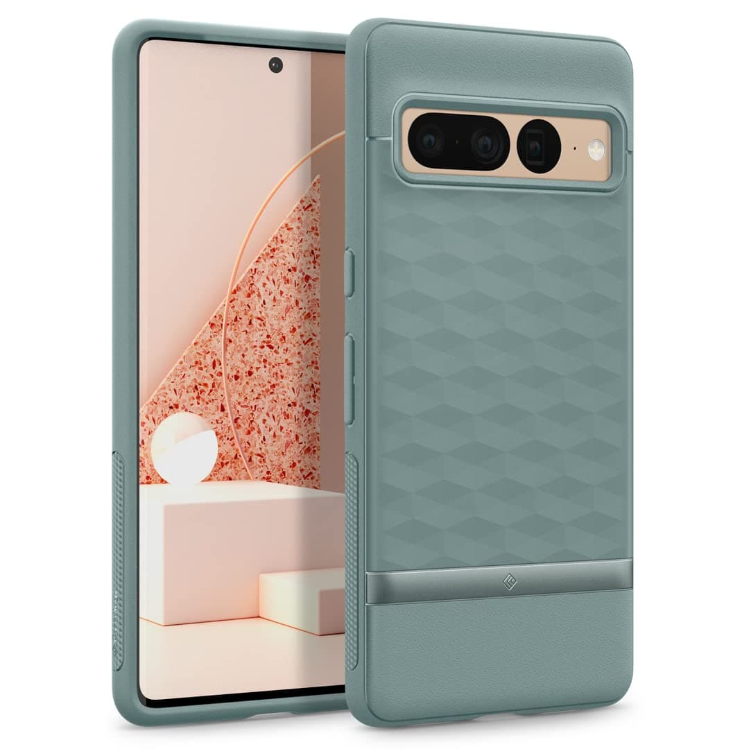by Spigen Parallax Back Cover Case Compatible for Google Pixel 7 Pro 5G (TPU and Polycarbonate|Sage Green)