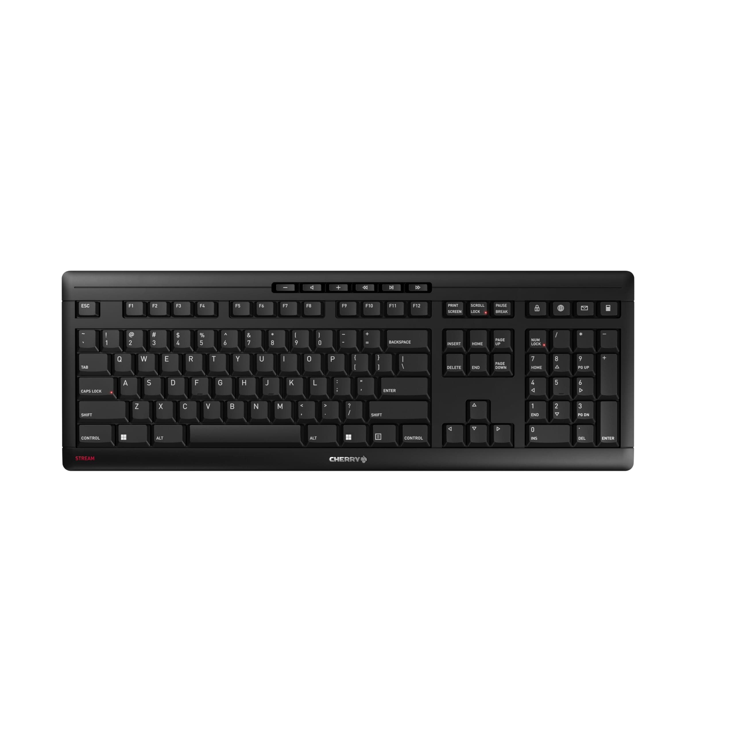 STREAM KEYBOARD WIRELESS, US Layout, QWERTY keyboard, wireless keyboard, Blue Angel, GS approved, SX scissor action, whisper quiet keystroke, black