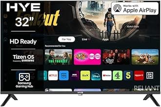 HYE TV - Smart TV, 32" Screen Size, HD Ready Resolution, Samsung Tizen OS & Gaming Hub, Versatile Connectivity, Black, Perfect For Streaming, Gaming & Entertainment - 32HDS1008