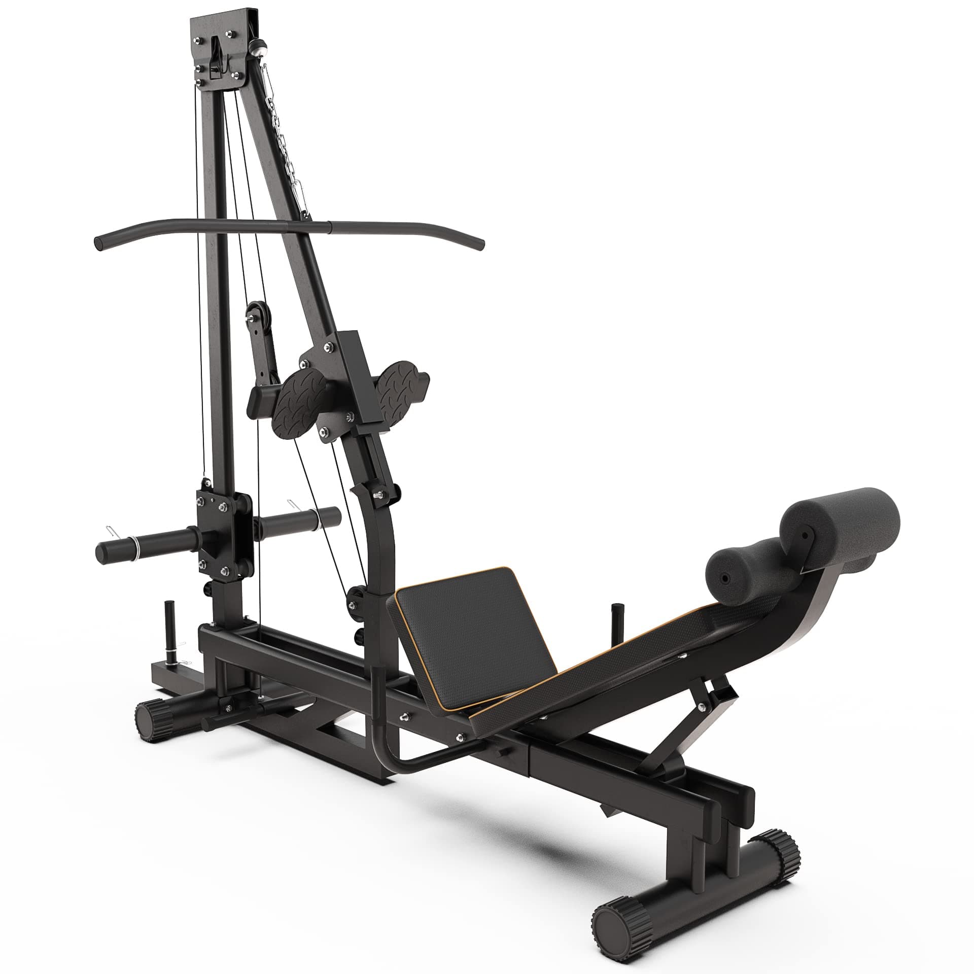 Synergee Leg Press Machine with LAT Pull Down Attachment. Glute, Ham, & Quad Developer for Home Gym. 400 lb Weight Capacity.