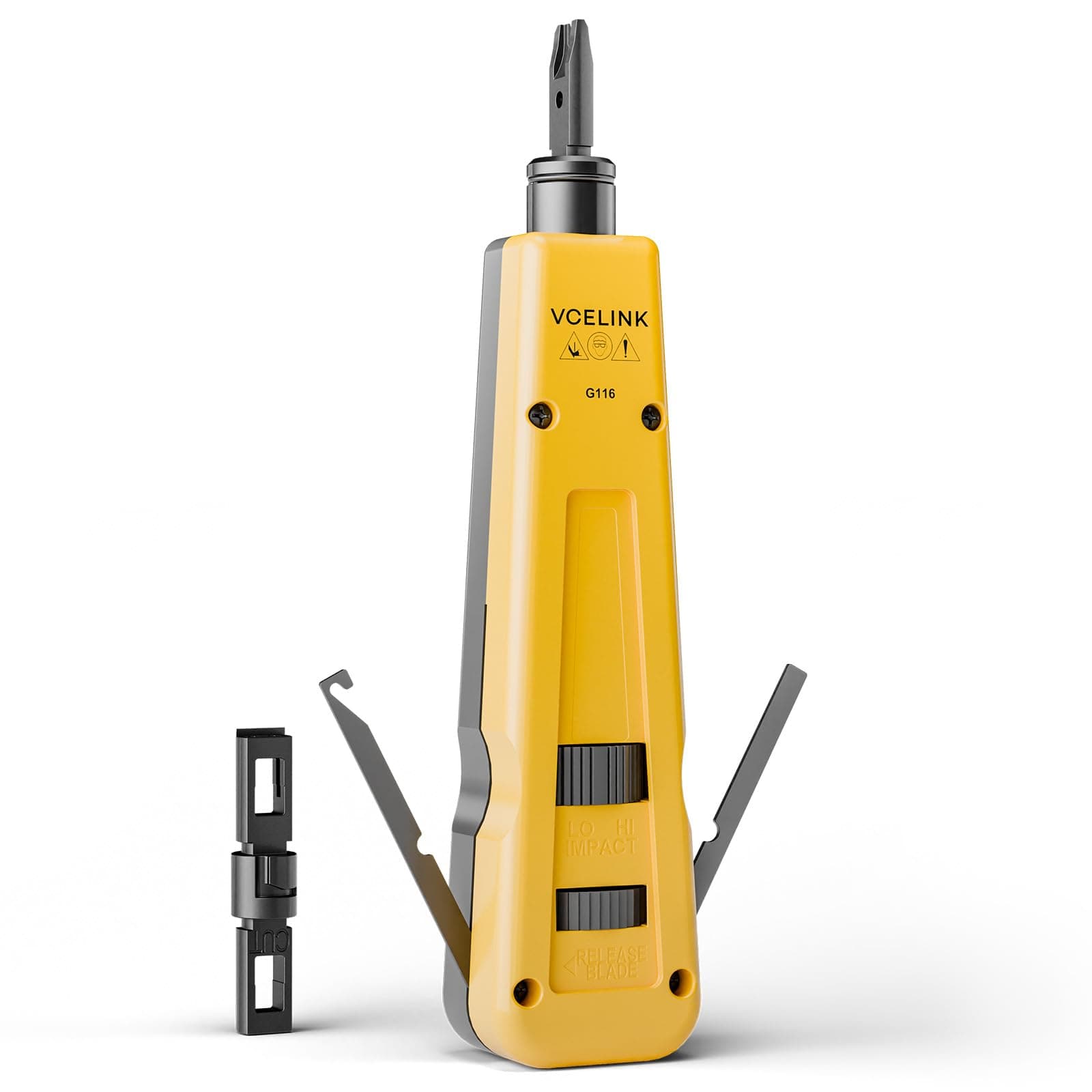 VCELINK Punch Down Impact Tool with 110 and 66 Blades, Network Wire Punch Down Impact Tool Kit, Keystone Impact Terminal Insertion Tools, Network Cable CAT6A/CAT6/CAT5/CAT3 Stripper