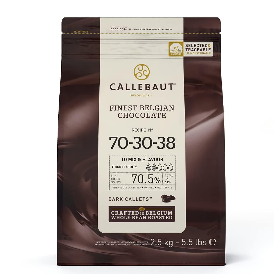 Callebaut 70.5% Dark Chocolate Chips (callets) 2.5 kg