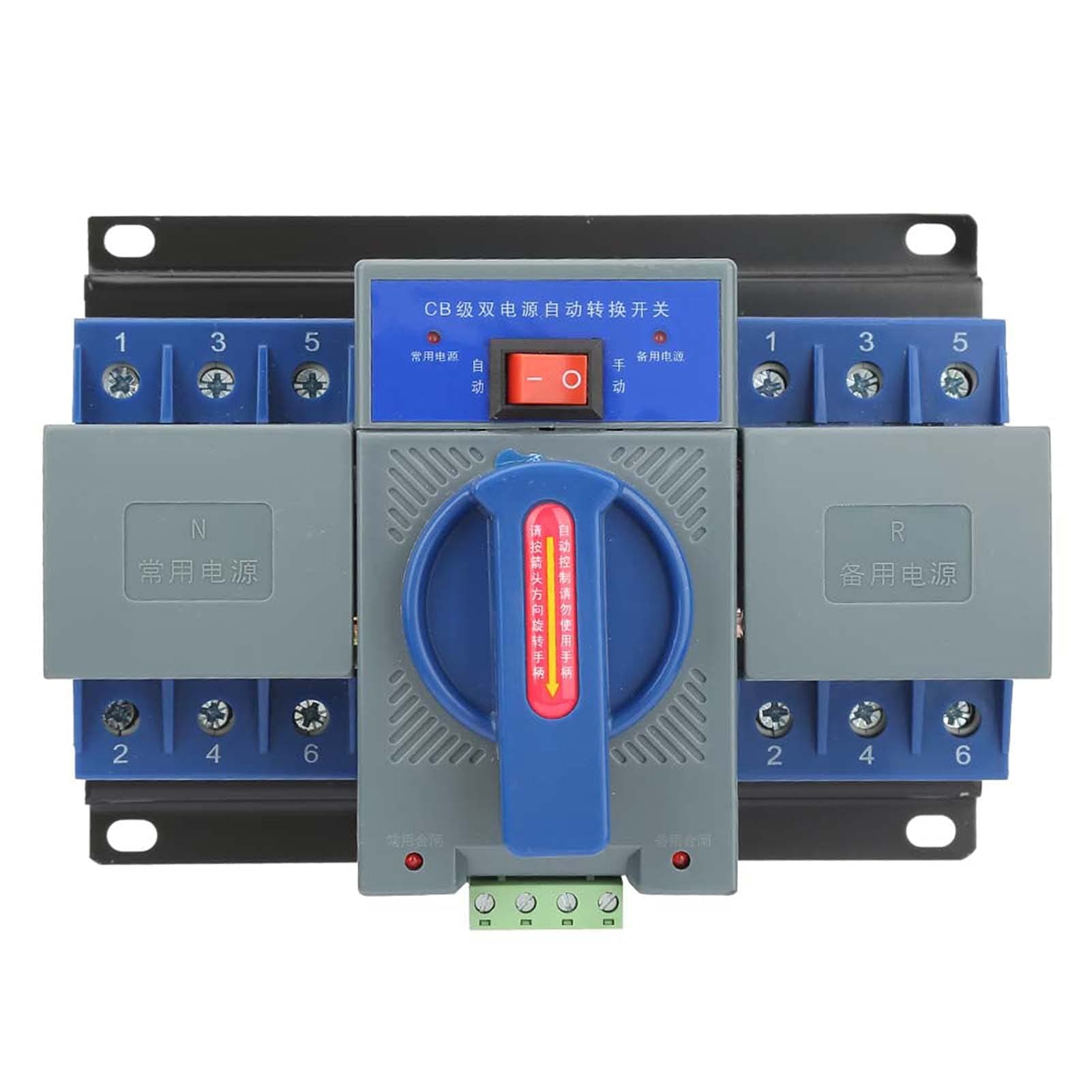 Automatic Transfer Switch, 63A 3P Power Automatic Transfer Switch with Overload Short Circuit Function