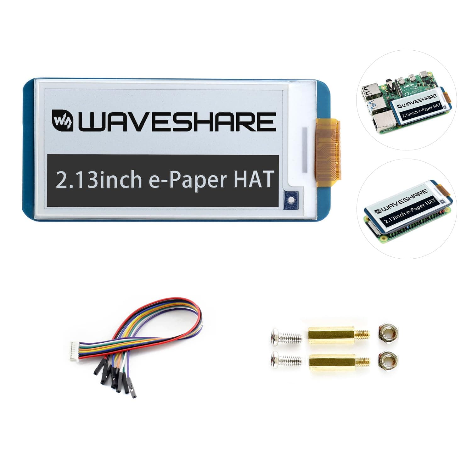 Waveshare 2.13inch e-Paper Display HAT 250x122 Resolution SPI E-Ink Screen Electronic Paper Module with Embedded Controller Partial refresh for Raspberry Pi Zero/Zero W/Zero WH for pwnagotchi Project