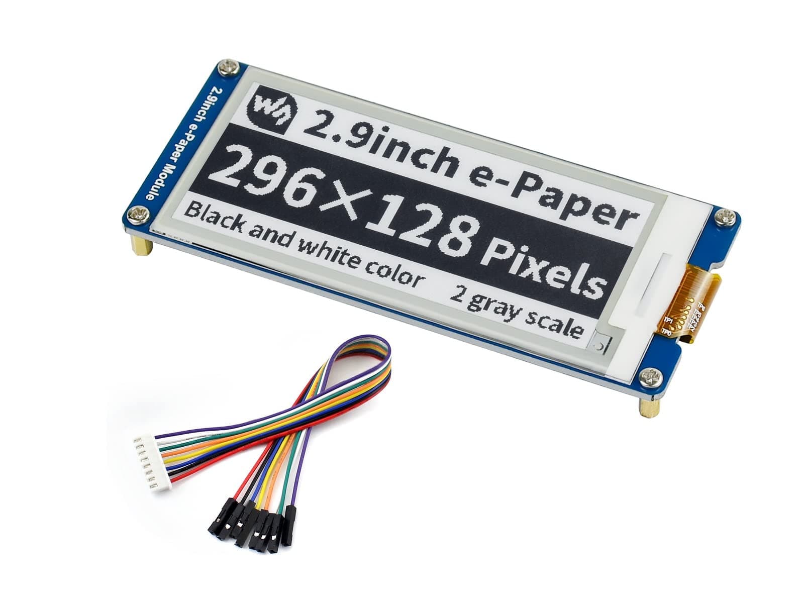2.9inch E-paper Module 296x128 Resolution 3.3V/5V Two-Color E-Ink Display Module epaper Screen SPI Interface for Raspberry Pi/Arduino/Nucleo Support Partial Refresh