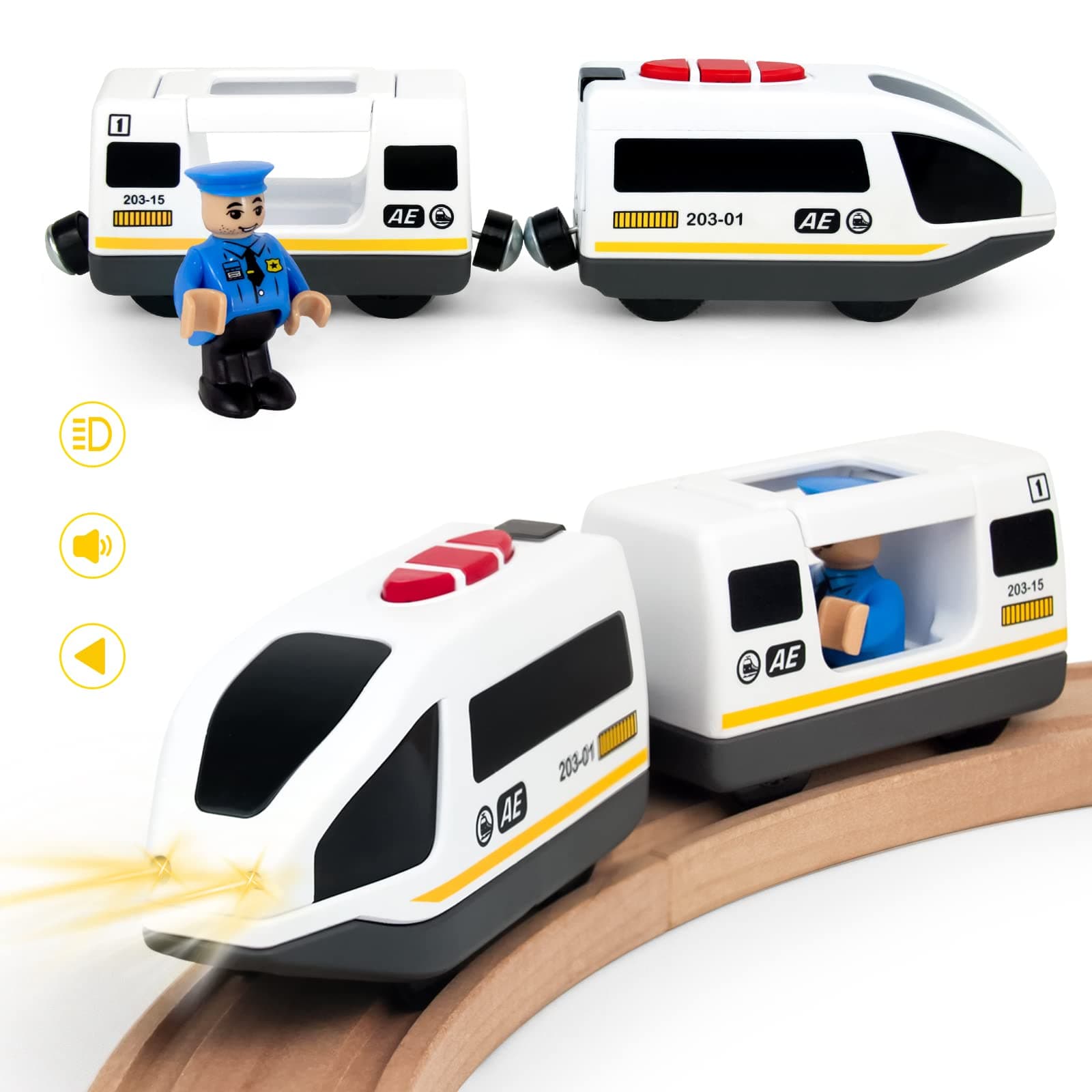 Motorized Train Set for Wooden Tracks