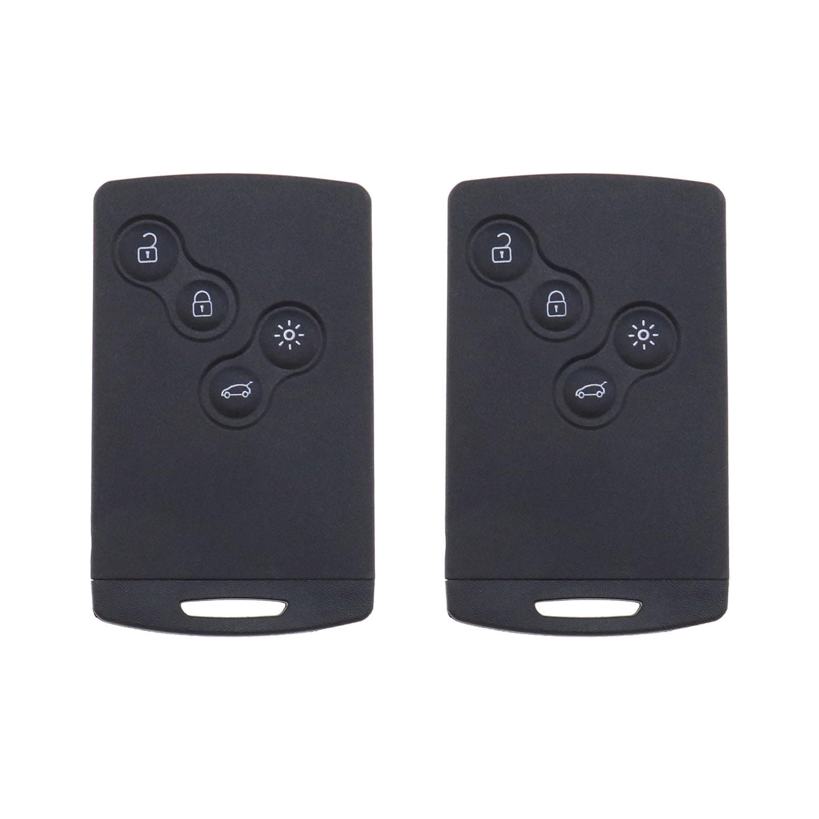 2X 4 Button Car Key Fob Case Replacement Housing Shell with Keys Smart Remote Fob Case Shell Compatible with Renault Laguna Megane Scenic CLIO Captur Koleos 2009-2016