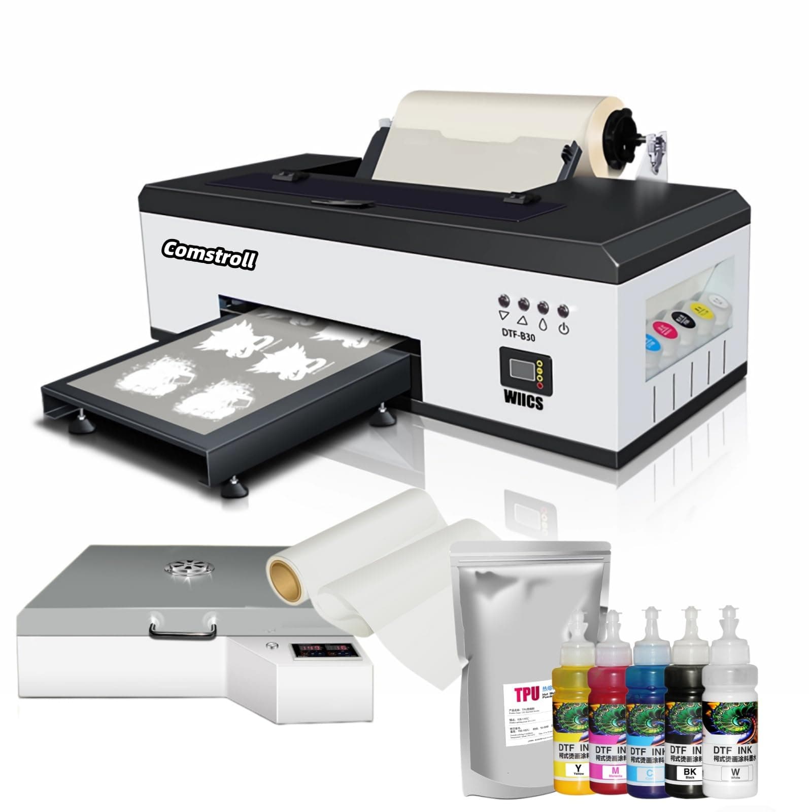 A3 R1390 DTF Printer Transfer Printing Machine with Automatic White Ink Agitation and Timed Circulation for DIY Printing, Direct to Film Printer (R1390-Oven)