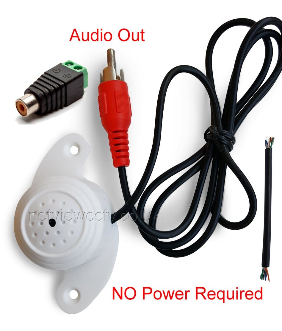 Mic for Hikvision IP Camera, No Power Required Microphone, 5m Omnidirectional