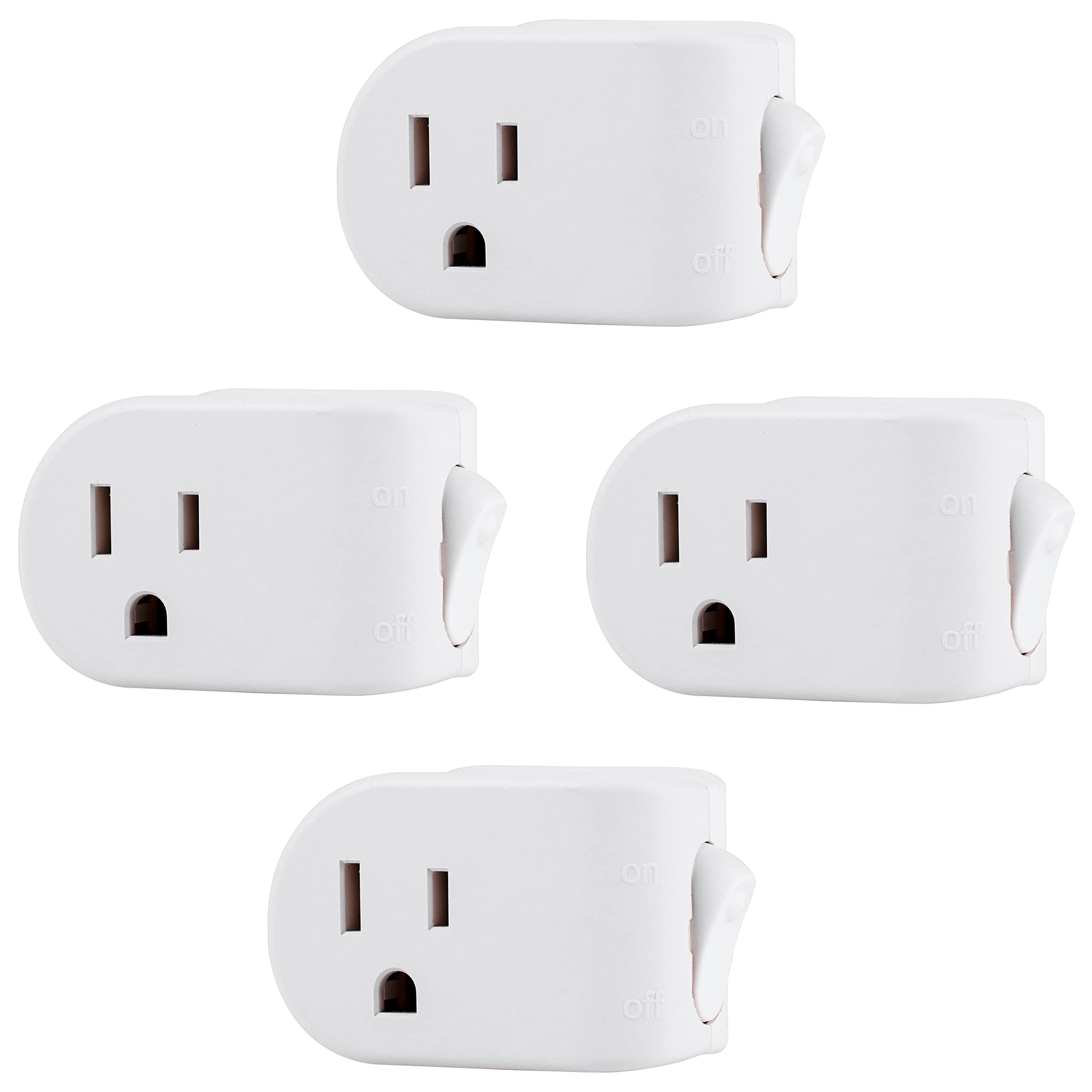 GE Grounded Power Switch, 4 Pack, On/Off Outlet Extender,