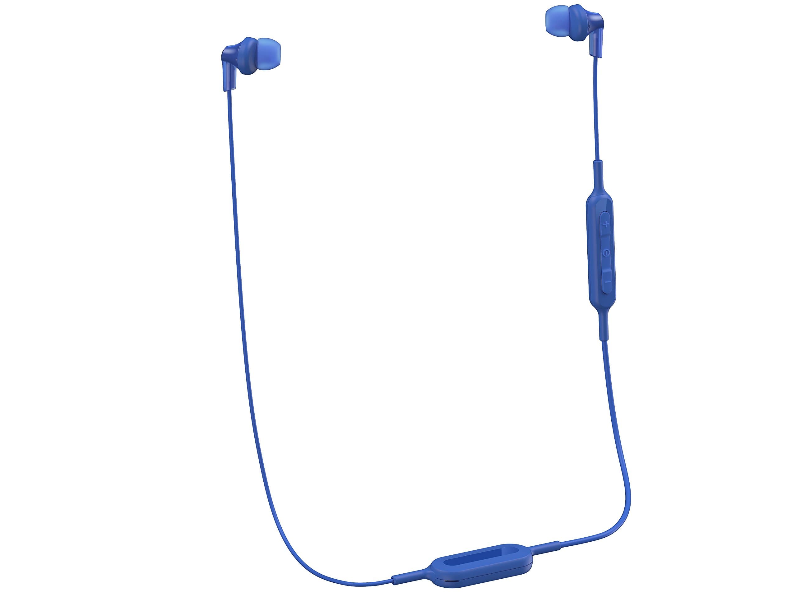 PANASONIC Bluetooth Earbud Headphones with Microphone, Call/Volume Controller and Quick Charge Function - RP-HJE120B-A - In-Ear Headphones (Blue)