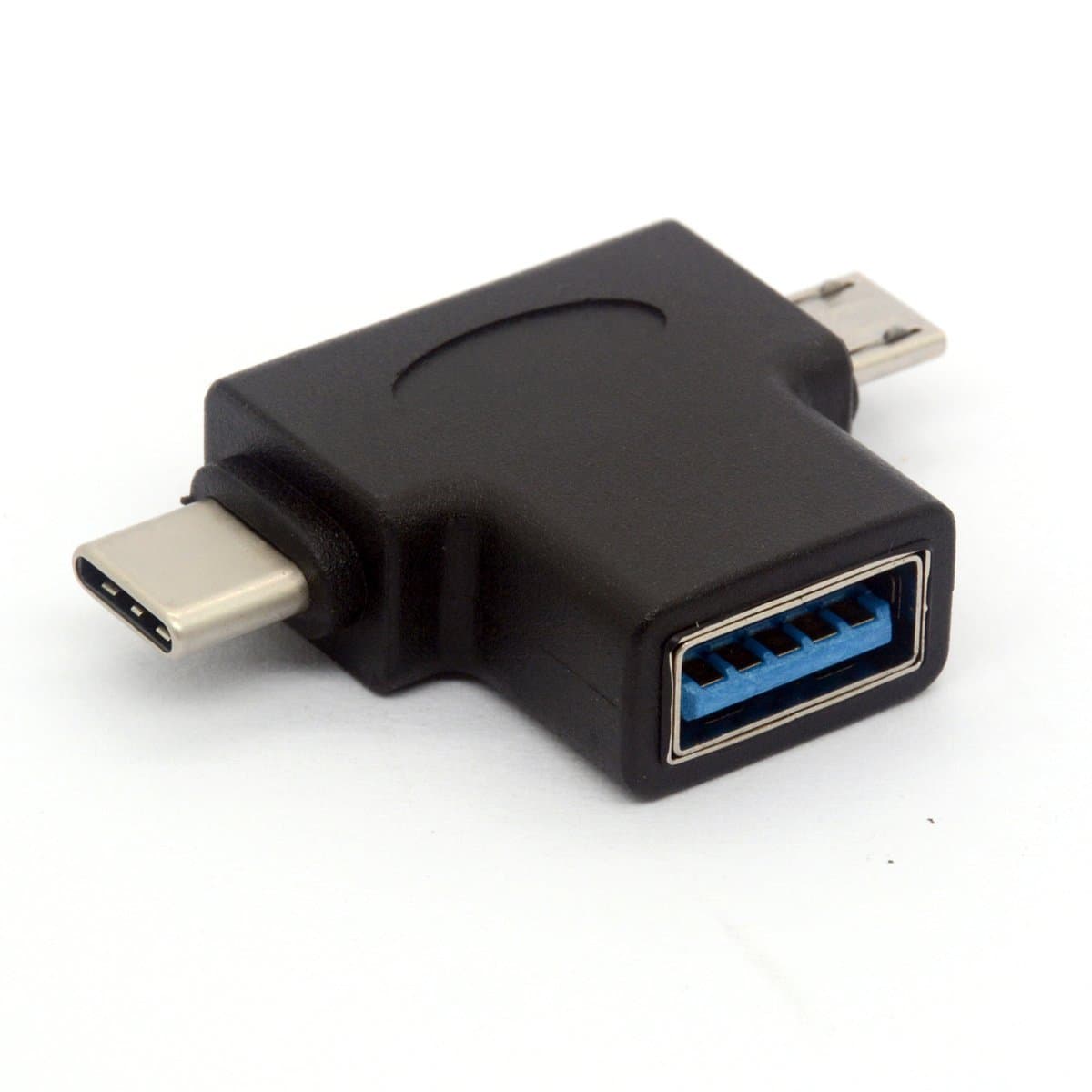 2in1 Micro USB 3.0 and 2.0 Type C OTG Adapter, USB-C Male Micro USB Male to USB-A 3.0 Female Converter On The Go for Android Google Nexus Samsung Galaxy Note ect. (180 Degree)