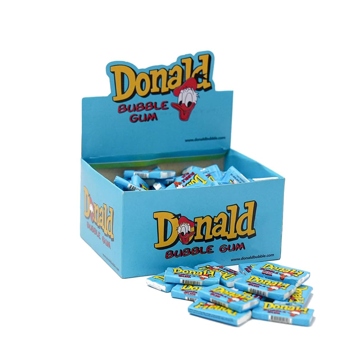 DONALD ML MAPLE LEAF Chewing Bubble Gum 100pcs/box The legend is back! Taste from Childhood, Sweet Retro Gift, Perfect Present for Men and Women (Blue)