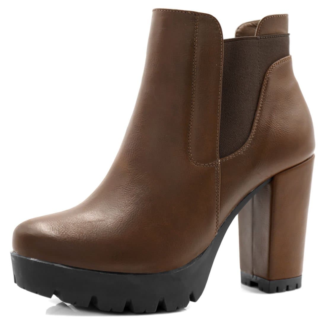 Women's Chunky High Heel Platform Ankle Boot