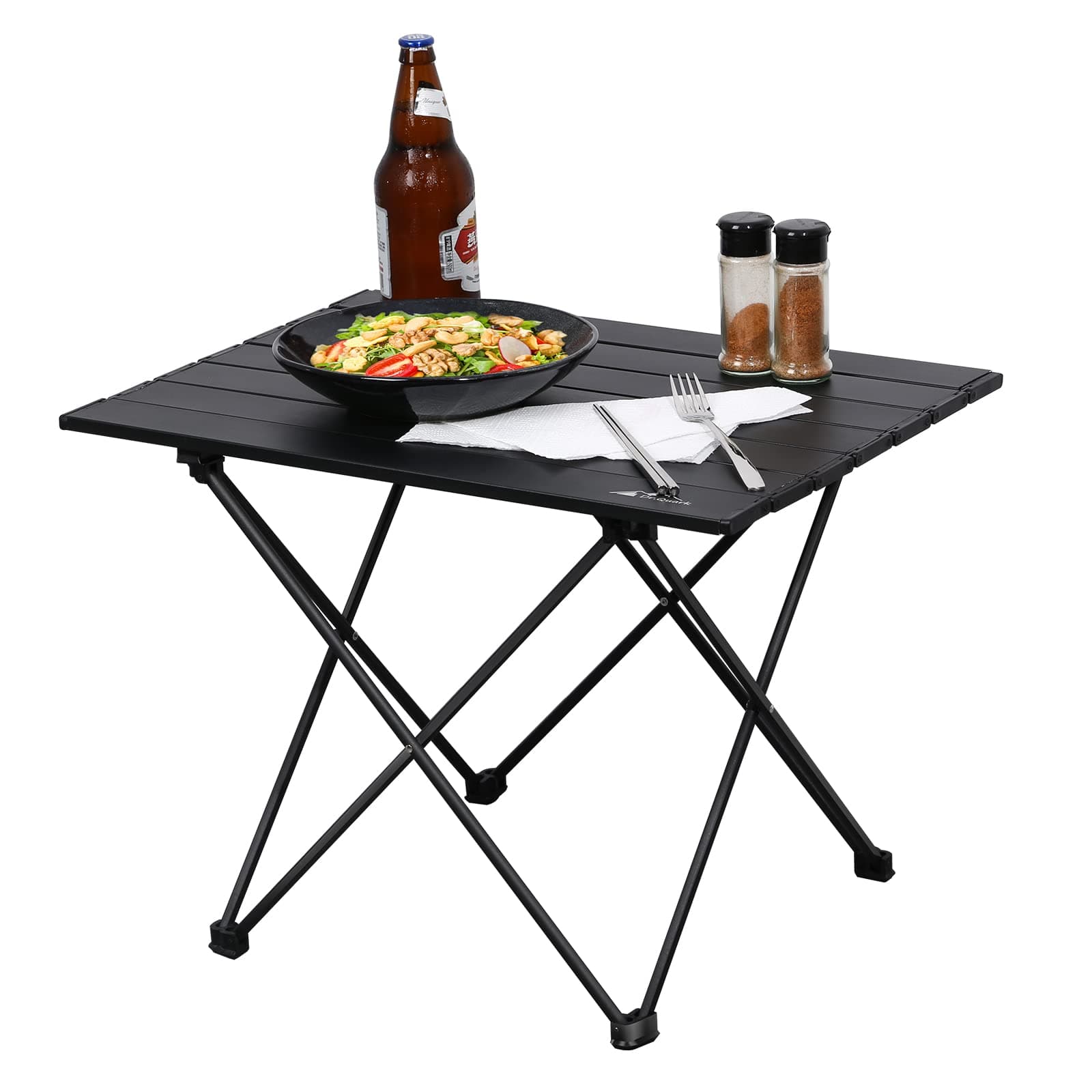 Dr.Quark Large Beach Table, Portable Roll up Camping Side Table with Carry Bag, Ultralight Aluminum Folding Beach Table for Beach, Camping, Fishing, BBQ, Picnic, Hiking
