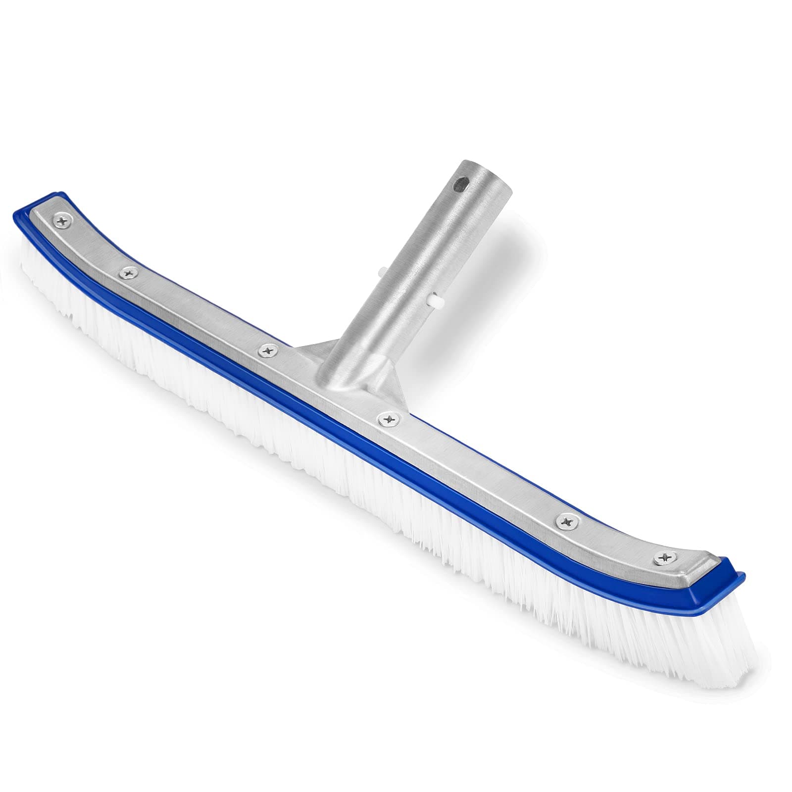 Swimming Pool Brush, 18" Pool Brush,Nylon Algae Pool Brush Designed for Cleans Walls, Tiles & Floors Effortlessly (Blue)