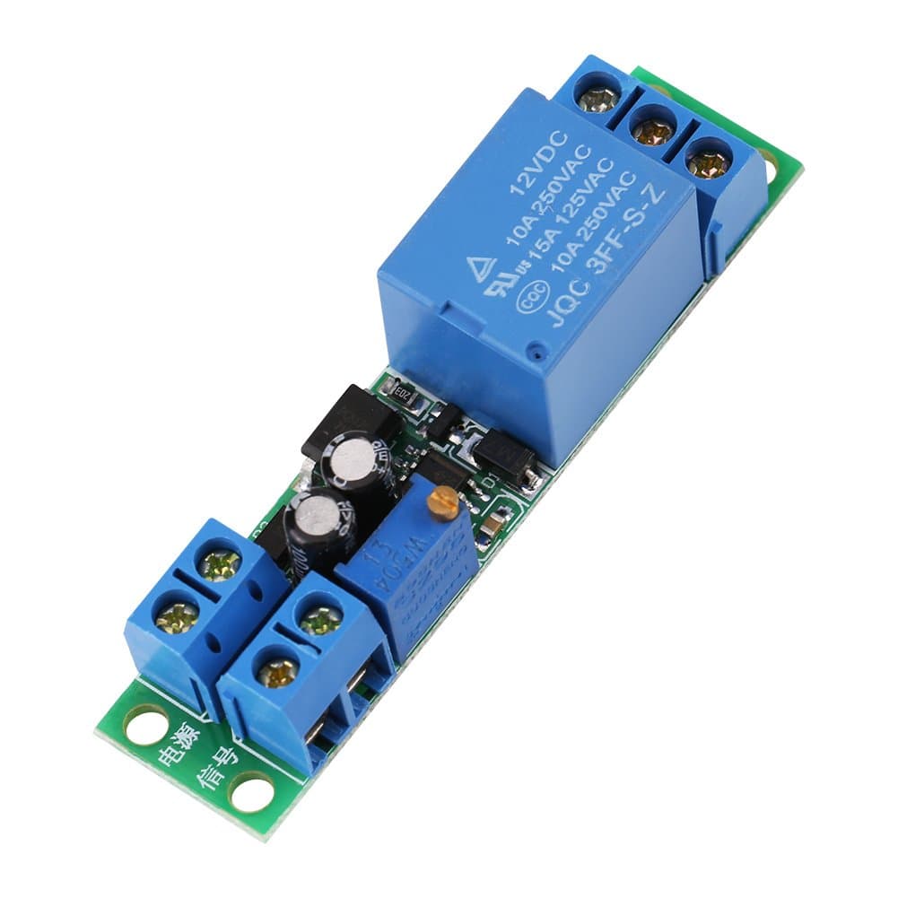 Hilitand 12V Adjustable Time Delay Relay Module, 0-25Sec, Normally Open, Mount, Electrical Timer