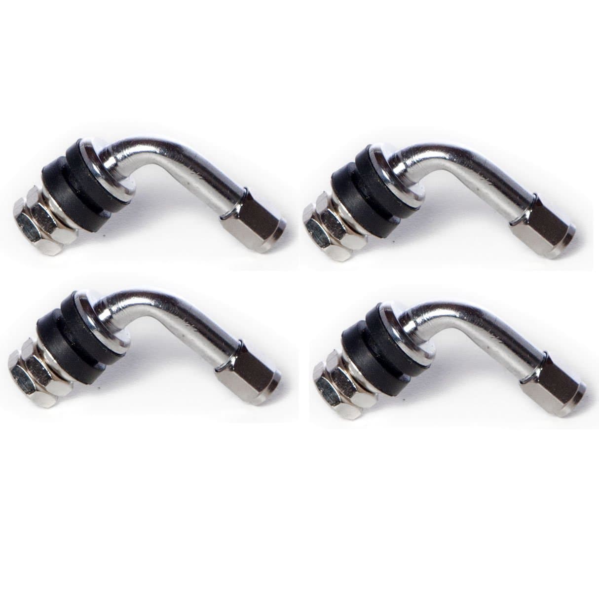 Circuit Performance VS90 Chrome Bent 90 Degree Angled Bolt-in Valve Stems (Set of 4)