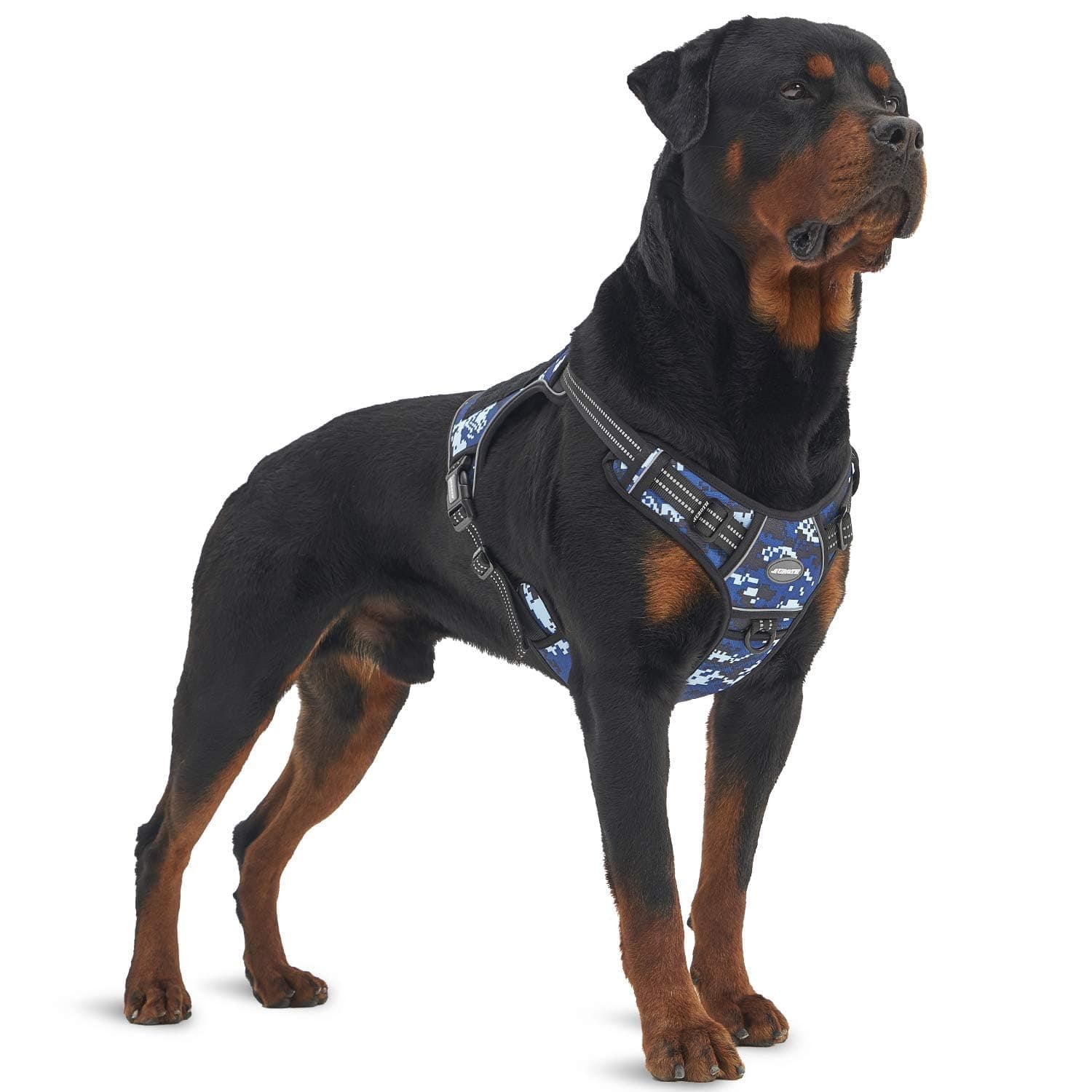 Tactical Dog Training Harness No Pulling Front Clip Leash Adhesion Reflective K9 Pet Working Vest Easy Control for Small Medium Large Dogs Blue Camo L