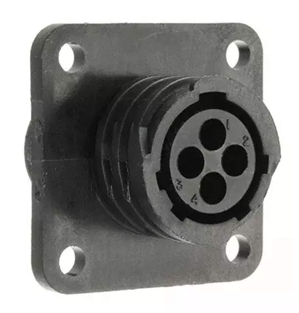 206430-1 4-Pin Reverse Connector, CPC Socket, Panel Mount, 27.18 mm L x 28.58 mm W x 28.58 mm H (Pack of 2)