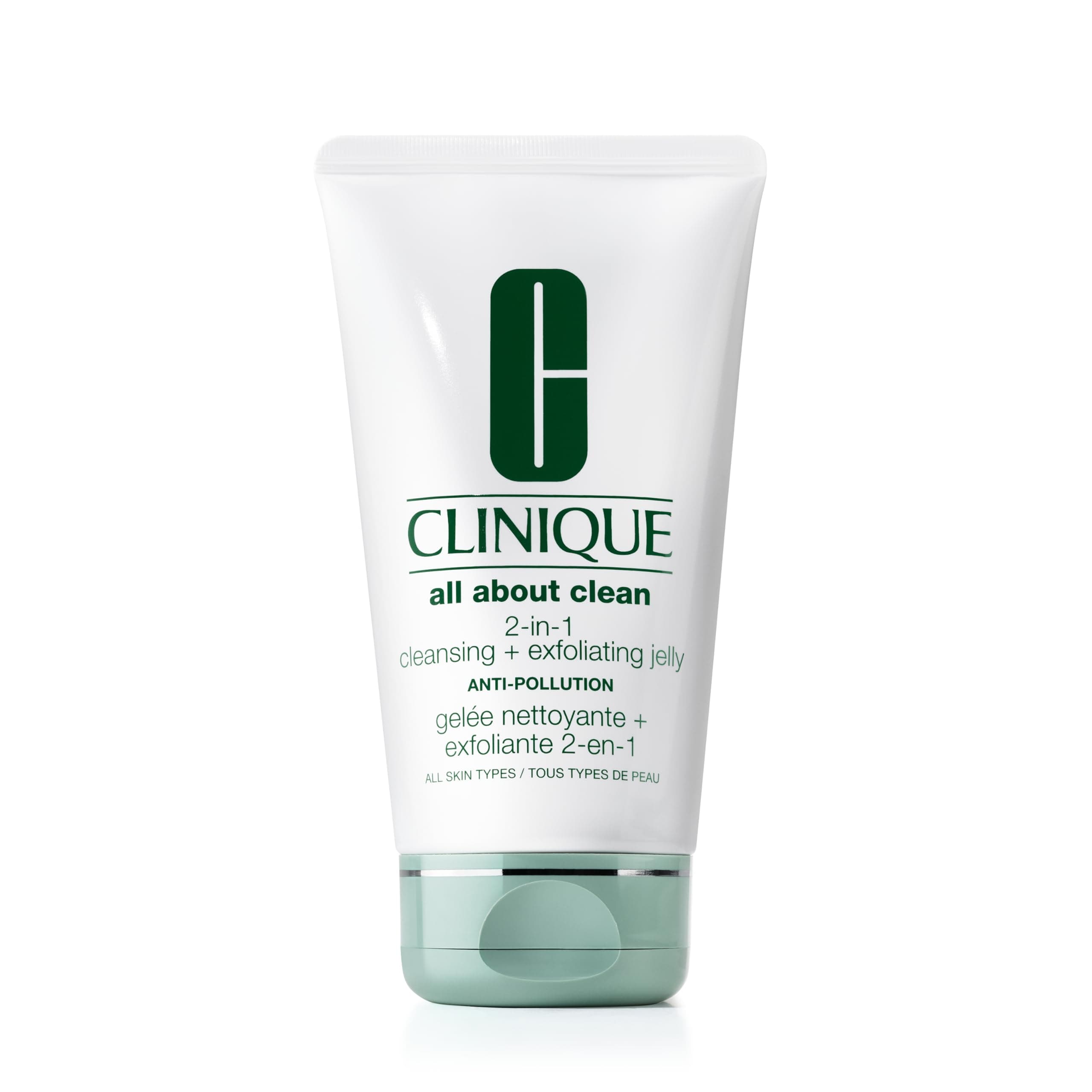 Clinique All About Clean 2-in-1 Cleansing + Exfoliating Jelly, Face Cleanser & Exfoliator With Salicylic Acid For All Skin Types, 150 ml.