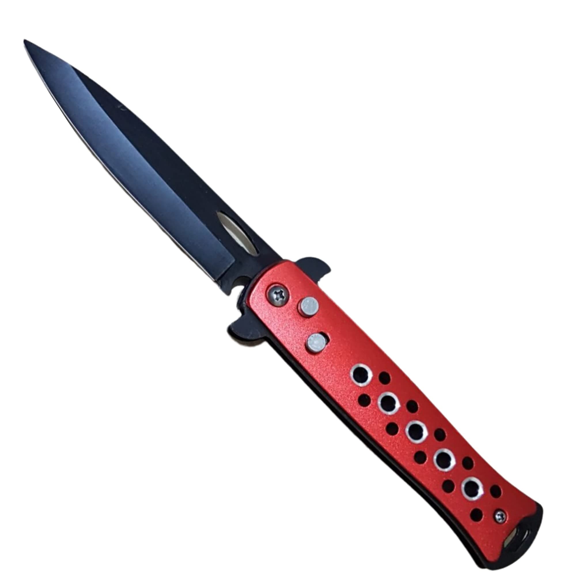 Applicable Pocket Knife with Quick Release Piston and Security Switch - Travel Trekkking Hunting Camping