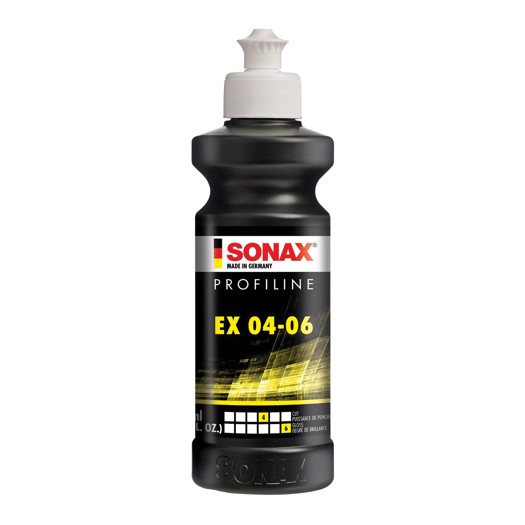 EX 04-06 Dual Action Polishing Compound | One-Step Medium Cut & High Gloss Finish | Removes Swirls, Water Spots & Oxidation | DA Polisher Safe | Silicone-Free & VOC Compliant | 242141 | 250 ml.