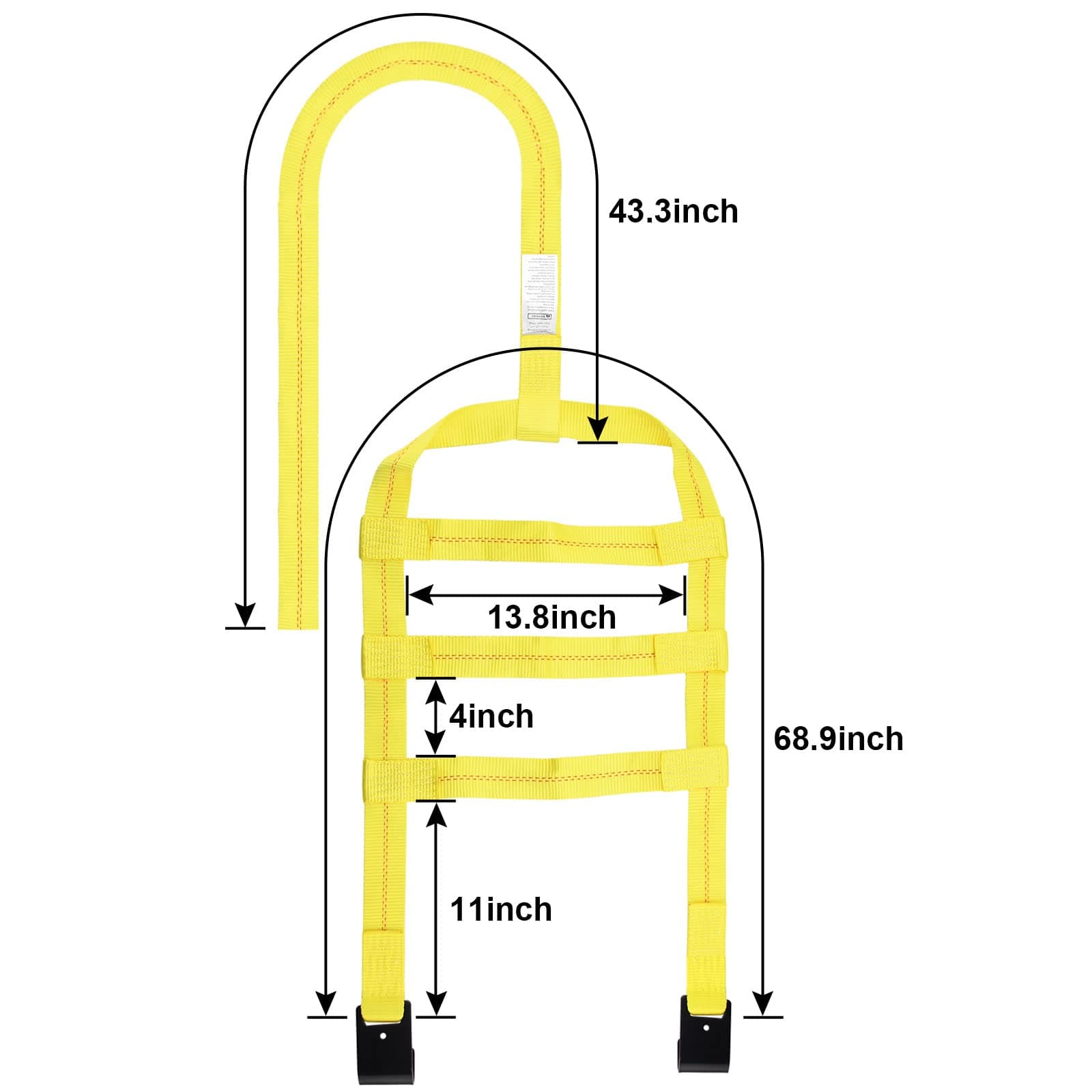 2PK Tow Dolly Straps with Flat Hook